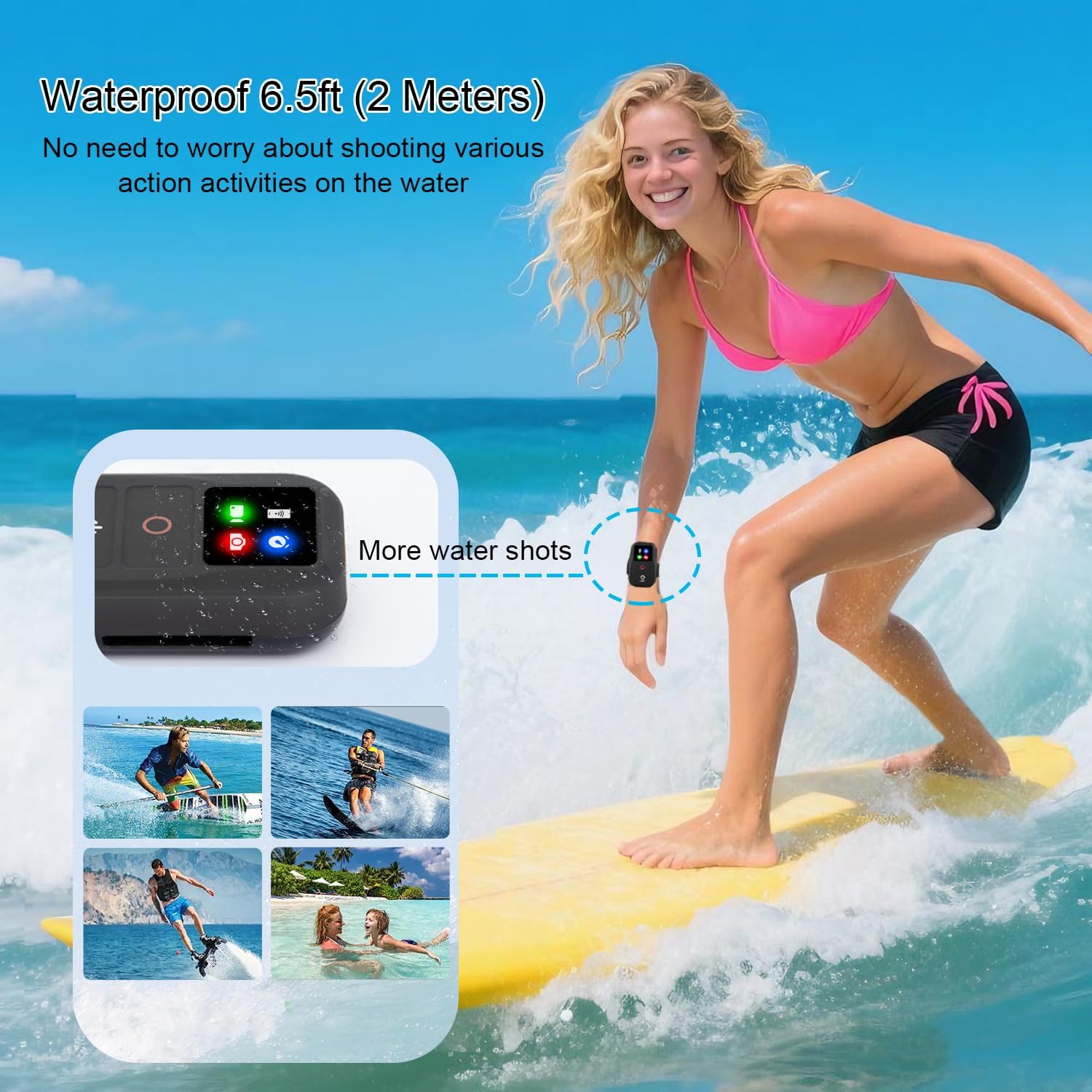 Suptig Wireless Remote Control for GoPro Hero 13/12/11/10/9/8 Black, Gopro Max, Phone, Built-in Rechargeable Battery
