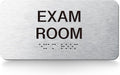 Exam Room Signs with Raised Text & Grade 2 Braille –, ADA Compliant, 7 Variants (EXAM, EXAM 1-6), Easy Install with Double-Sided Tape, Office & Medical Sign (7.8”W x 4”H)