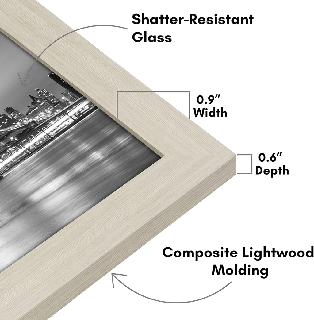 Americanflat 8.5x14 Picture Frame with Shatter-Resistant Glass - Signature Collection - Gallery-Style Frames Made of Engineered Wood - Photo Frame for Wall Display - Light Wood