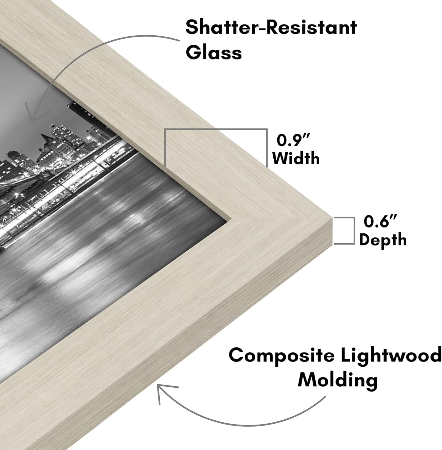 Americanflat 8.5x14 Picture Frame with Shatter-Resistant Glass - Signature Collection - Gallery-Style Frames Made of Engineered Wood - Photo Frame for Wall Display - Light Wood