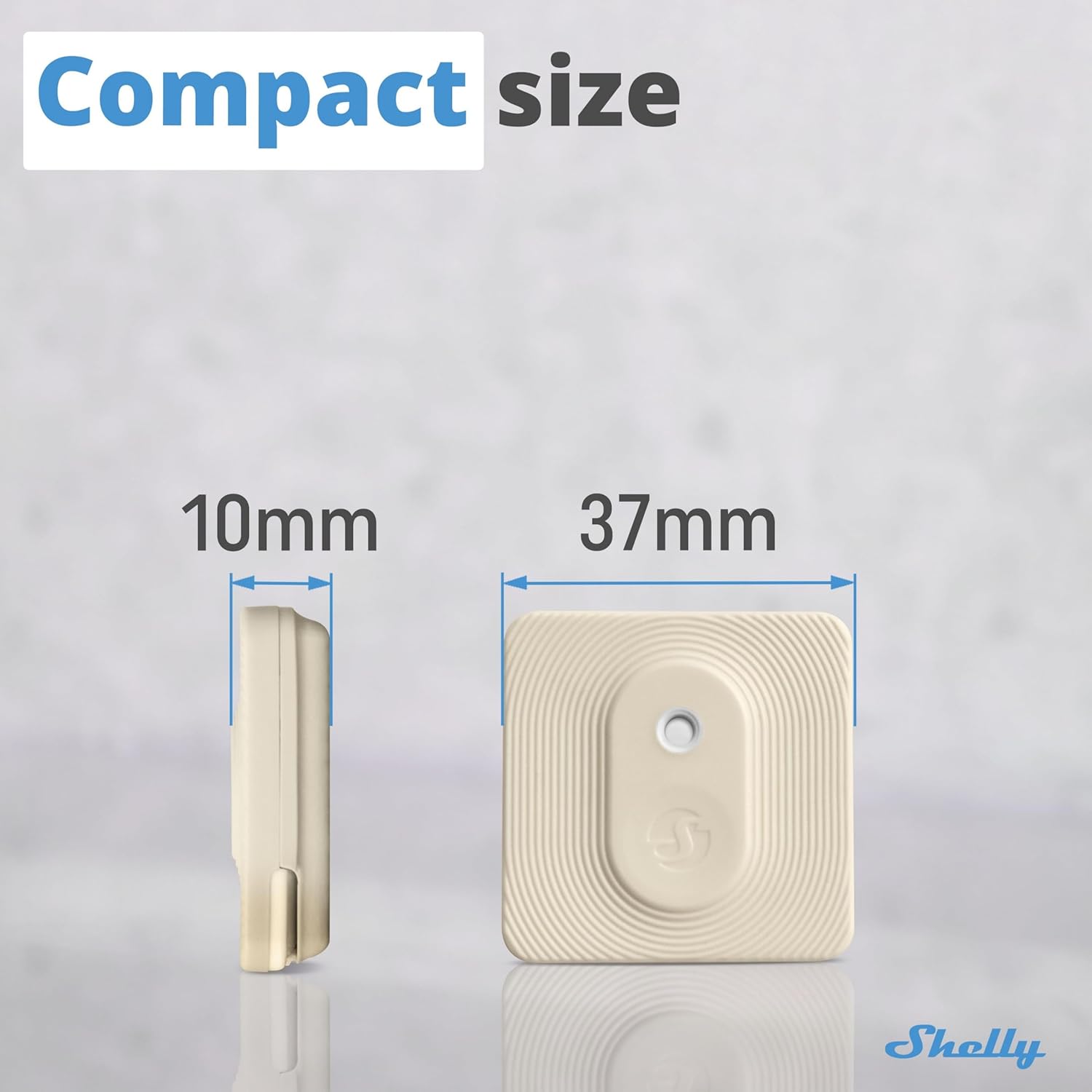 Shelly Bluetooth Smart Temperature & Humidity Sensor with Remote App Control & Monitoring, Home Assistant, Alexa, Google Home, Smart Scenes, IP54, Notification Alerts, Blu H&T Ivory