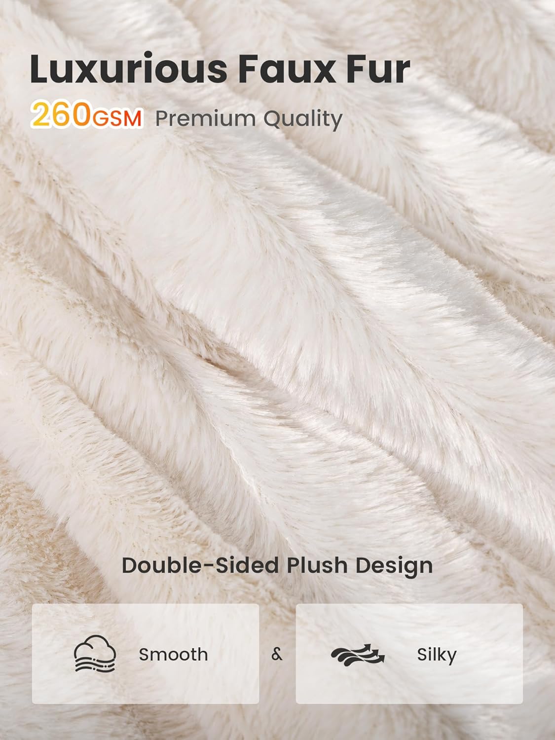 WOOMER Heated Blanket Throw 50" x 60", Electric Blanket Throw with 4 Heating Levels & 4H Auto Off, ETL Certified, White Double-Sided Velvet, Over-Heat Protect, Machine Washable