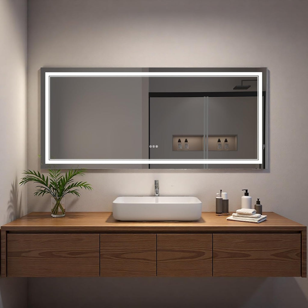 LED Bathroom Mirror with Lights, Wall Mirrors
