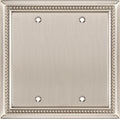 Henne Bery Sunken Pearls Heavy Duty Decorative Wall Plate Switch Plate Outlet Cover (Double Blank, Satin Nickel)