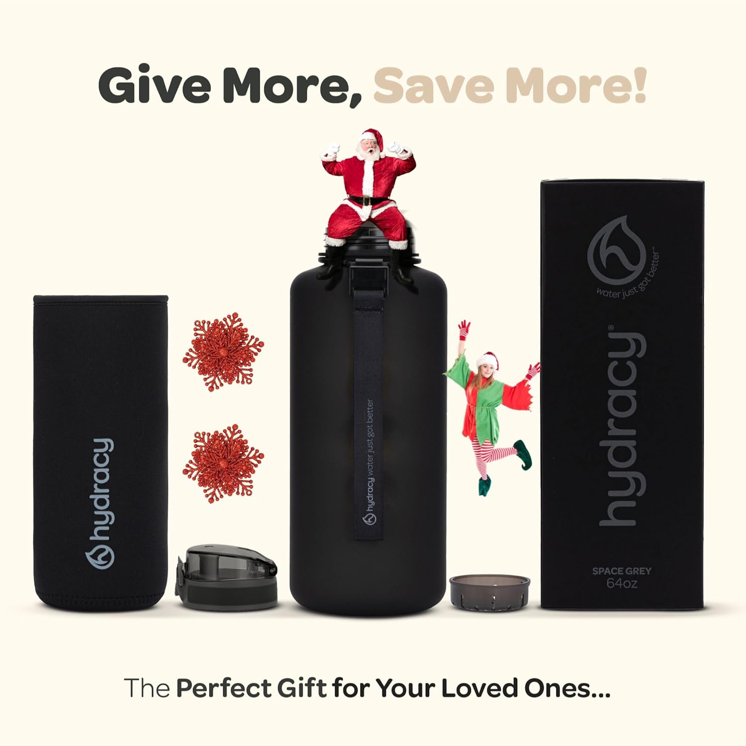 Hydracy Water Bottle with Time Marker -Large BPA Free Water Bottle & No Sweat Sleeve -Leak Proof Gym Bottle with Fruit Infuser Strainer & Times to Drink -Ideal for Fitness Sports & Outdoors