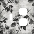 Wallplates Black Breezy Watercolor Garden Floral 1 Toggle 1 Duplex Switch Plate Electrical GFCI Faceplate Decorative Light Switch Covers for Bedroom Home Decor