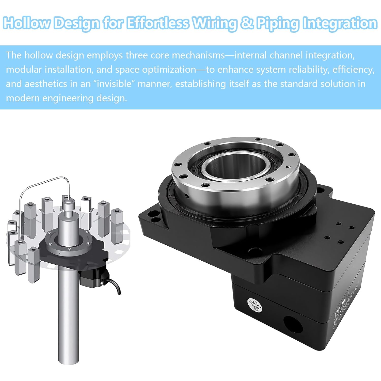 Hollow Rotary Actuator Ratio 10:1 Hollow Rotating Table Precision Rotary Reducer High Accuracy Hollow Rotary Platform for NEMA23 6.35mm 8mm Shaft/60 mm Servo Motor 14mm Shaft Alternative Cam Indexer