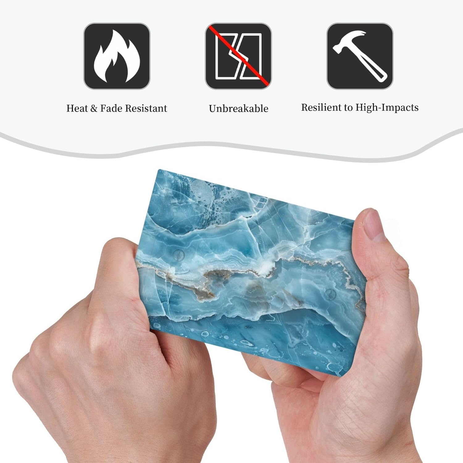 Decorative Light Switch Cover Plate Abstract Watercolor Blue Marble Texture 1 Gang No Device Single Blank Outlet Covers Wall Plates for Electrical Outlets Faceplate for Bedroom Home Decor