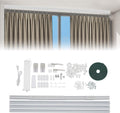 Motorized Curtain Track Celling Smart Curtains System with Remote Control Electric Curtain Rods Rail with Timer&Manual Switching&Limit Device&Touch&Memory Function, 7.08-13.78ft