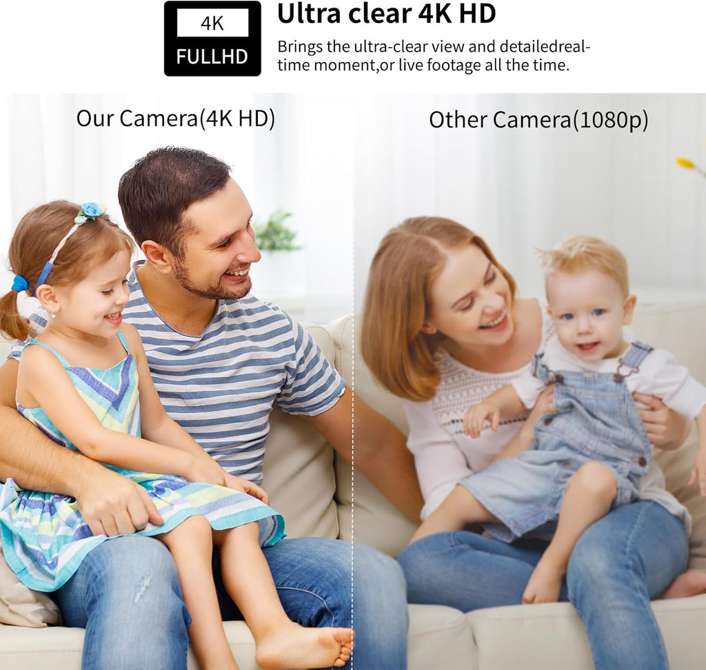 4K Mini Security Camera WiFi Wireless Camera Small Smart Portable HD Nanny Cam with Motion Detection Cloud & SD Storage Clear Night Vision Micro Cameras for Home Office Pet Baby Monitor Indoor/Outdoor