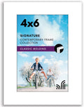Americanflat 4x6 Picture Frame with Shatter-Resistant Glass - Signature Collection - Gallery-Style Frames Made of Engineered Wood - Photo Frame for Tabletop and Wall Display - White