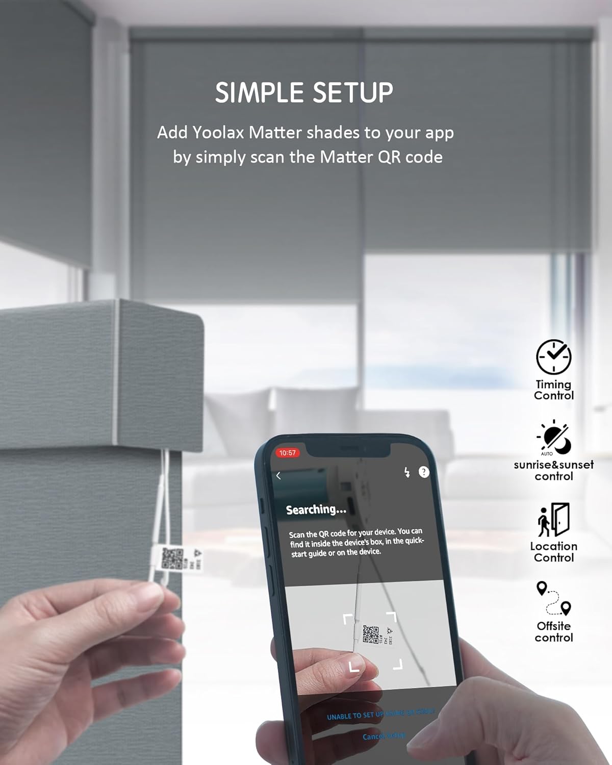 Yoolax Smart Blinds, Motorized Matter Solar Shades Flame Resistat Automatic Blinds for Windows Motorized Shades Compatible with Alexa, Google Home, Homekit(Solar-3% Openness Twilight Gray)