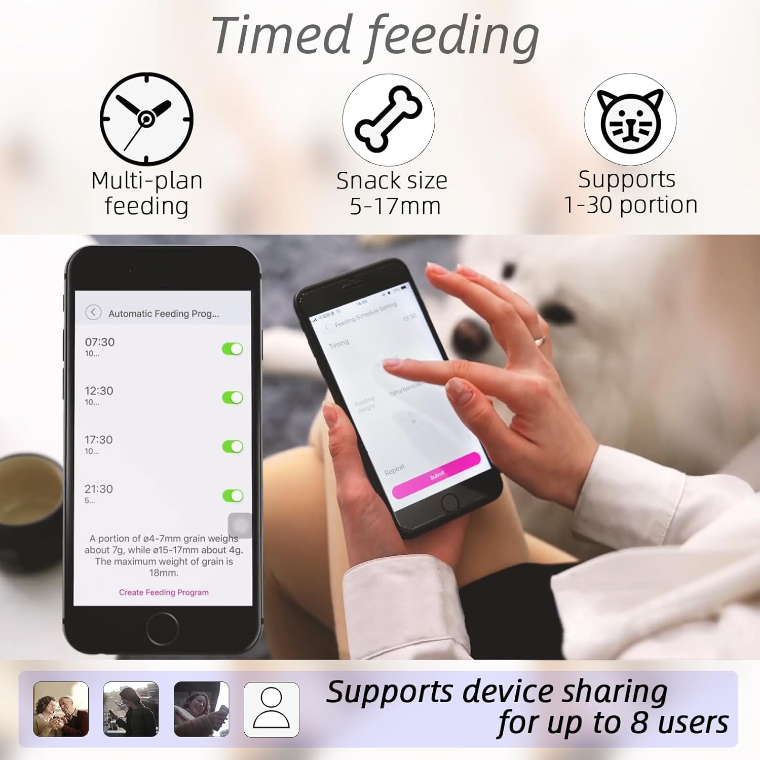 12L Smart Automatic Dog Feeder Large Breed with Camera, 5G WiFi Automatic Cat Feeders Food Dispenser 1080P Full HD Pet Camera Treat Dispenser with Night Vision and 2-Way Audio
