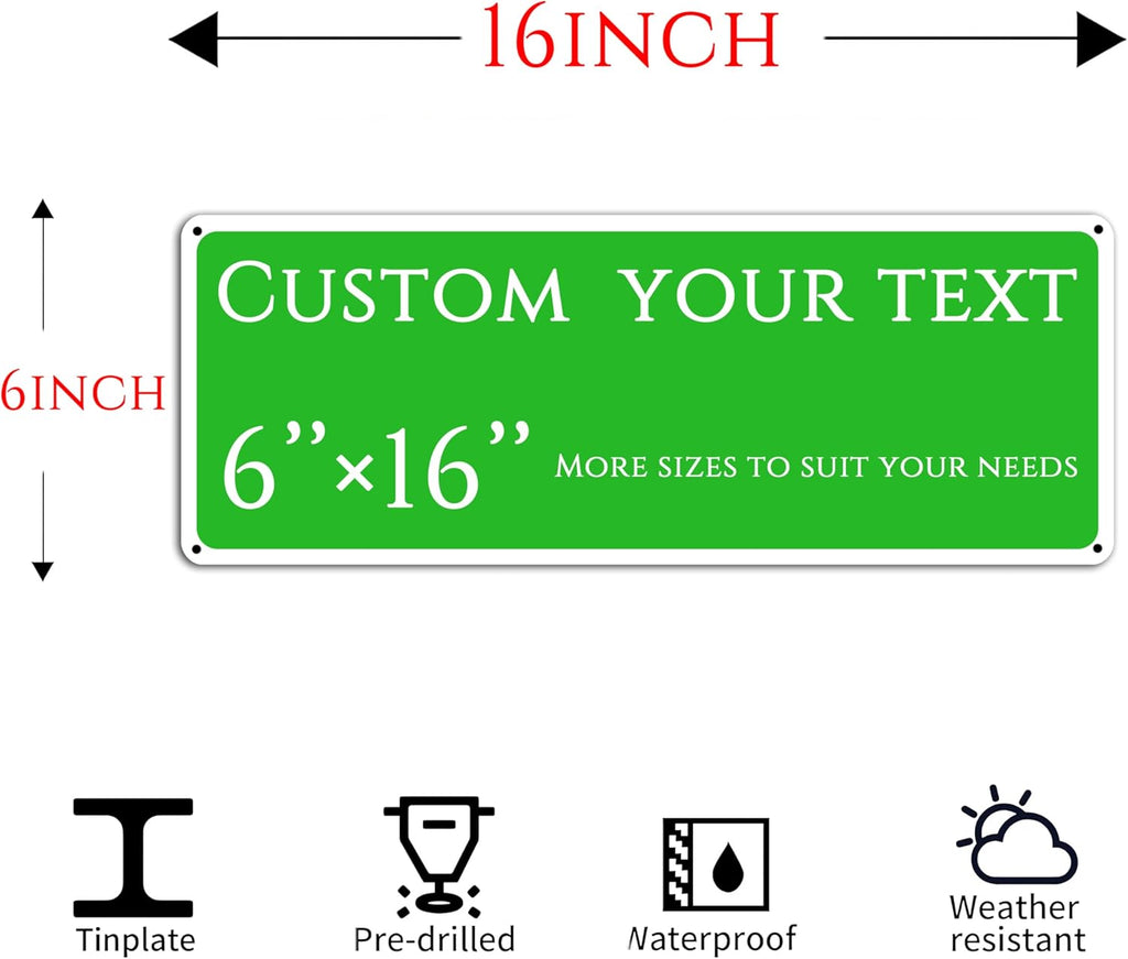 custom street sign,Custom Sign, Aluminum Weatherproof Metal Sign Multiple Sizes, Reflective,Customize for Office, Business, Workplace, office, Home, Delivery Signs(6 * 16 Inch)