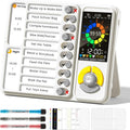 5 IN 1 Visual Timer for Kids/Adults with Chore Chart, ADHD Tools 12/24H Silent Task Timer and Pomodoro Timer, ADHD & Autism Sensory Products, Visual Schedule for Kids Back to School Supplies Off-white