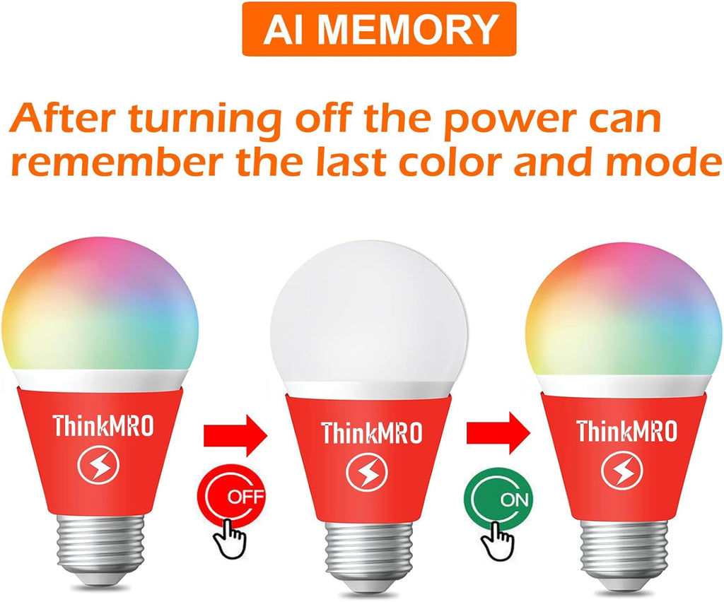 RGBW Bulbs10W (85W Equivalent),A19 E26/27 Multiple Color Changing Light Bulb with Remote,LED Lamp Replace,Warm White,Dimmable Memory Function,Ideal Lighting for Home Decoration,Party,Gardens