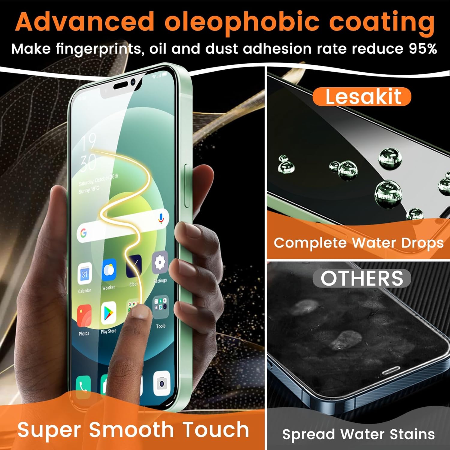 3+3 Pack Privacy Screen Protector for iPhone 12 6.1-Inch with 3 Pack Camera Lens Protector, Anti Spy Tempered Glass Film 9H Hardness Bubble Free Case Friendly