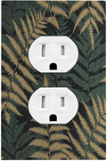 Outlet Covers Botanical Fern Green Leaf Forest 1 Gang Duplex Light Switch Cover Decorative Switch Plates Electrical Receptacle Faceplate Wall Plate For Bed Room Home Decor