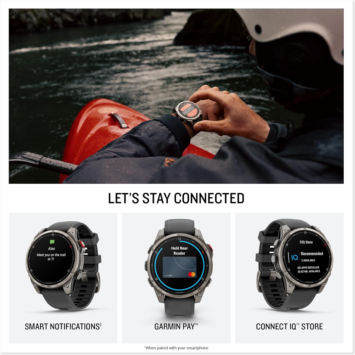 Garmin Fenix 8 Pro, 47mm, AMOLED Display, Premium Multisport GPS Smartwatch, inReach Technology for Emergency Survival, Health Tracking | Titanium/Graphite, Signature Series Power Bundle
