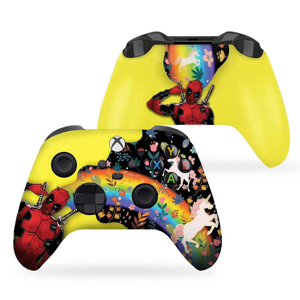 DreamController Deaddpool & Unicorn Custom X-box Controller Wireless compatible with X-box One/Series X/S Proudly Customized in USA with Permanent HYDRO-DIP Printing (NOT JUST A SKIN)