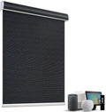 SmartWings Motorized Light Filtering Roller Shades 60% Blackout Custom Size, Rechargeable Battery, Works with Matter/Apple HomeKit, Alexa, Thread/Zigbee, Remote Optional, 60% Twilight Obsidian