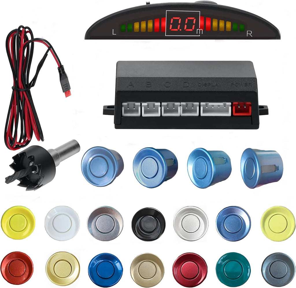 Parking Sensor Kit Backup Sensor Kit Reverse Sensor for Car 18 Color Options for Probes Adjustable Alarm Volume Professional Sensore de Reversa para Carro Safe Driving Assistant（Light Blue）