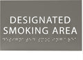 6" X4" Designated Smoking Area Sign - ADA Compliant Tactile Graphics Grade 2 Braille Text | Smoking Permitted Wall Signs for Offices, Private Businesses, Schools, and Restaurants