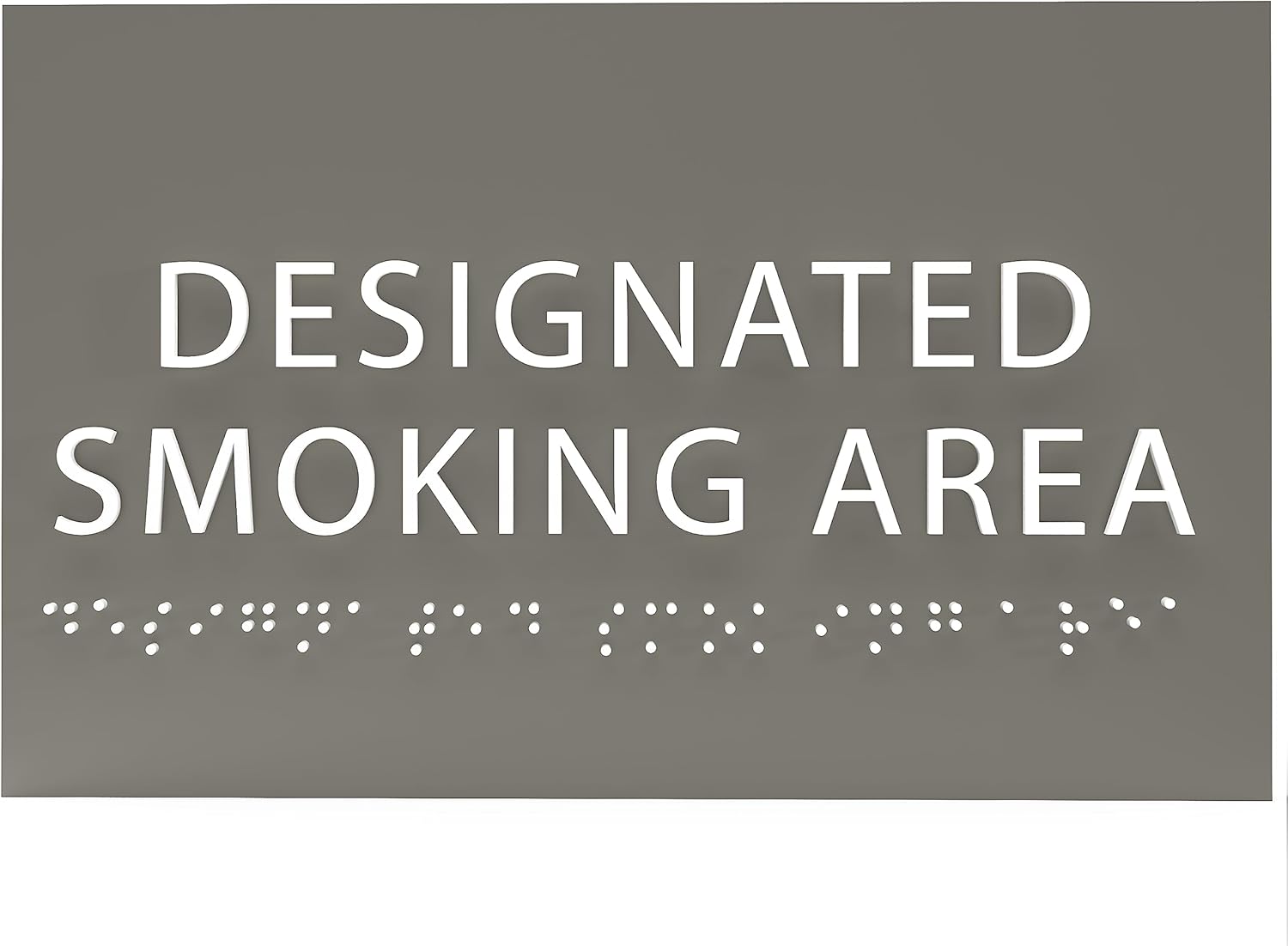6" X4" Designated Smoking Area Sign - ADA Compliant Tactile Graphics Grade 2 Braille Text | Smoking Permitted Wall Signs for Offices, Private Businesses, Schools, and Restaurants