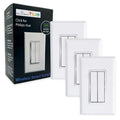 RunLessWire Click for Philips Hue – Battery-Free Wireless Smart Light Switch, 30ft Range – Works Natively with Philips Hue Bridge – Wall Mount Kinetic Switch - Decora Style, White 3 Pack