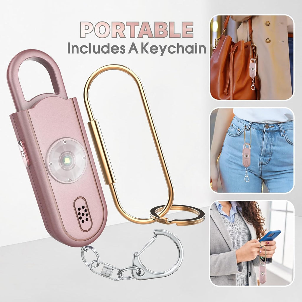 Safe Sound Personal Alarm, 130 dB Loud Siren Song Emergency Security Alarm Keychain with Strobe LED Light, Personal Sound Safety Siren for Women, Men, Children, Elderly