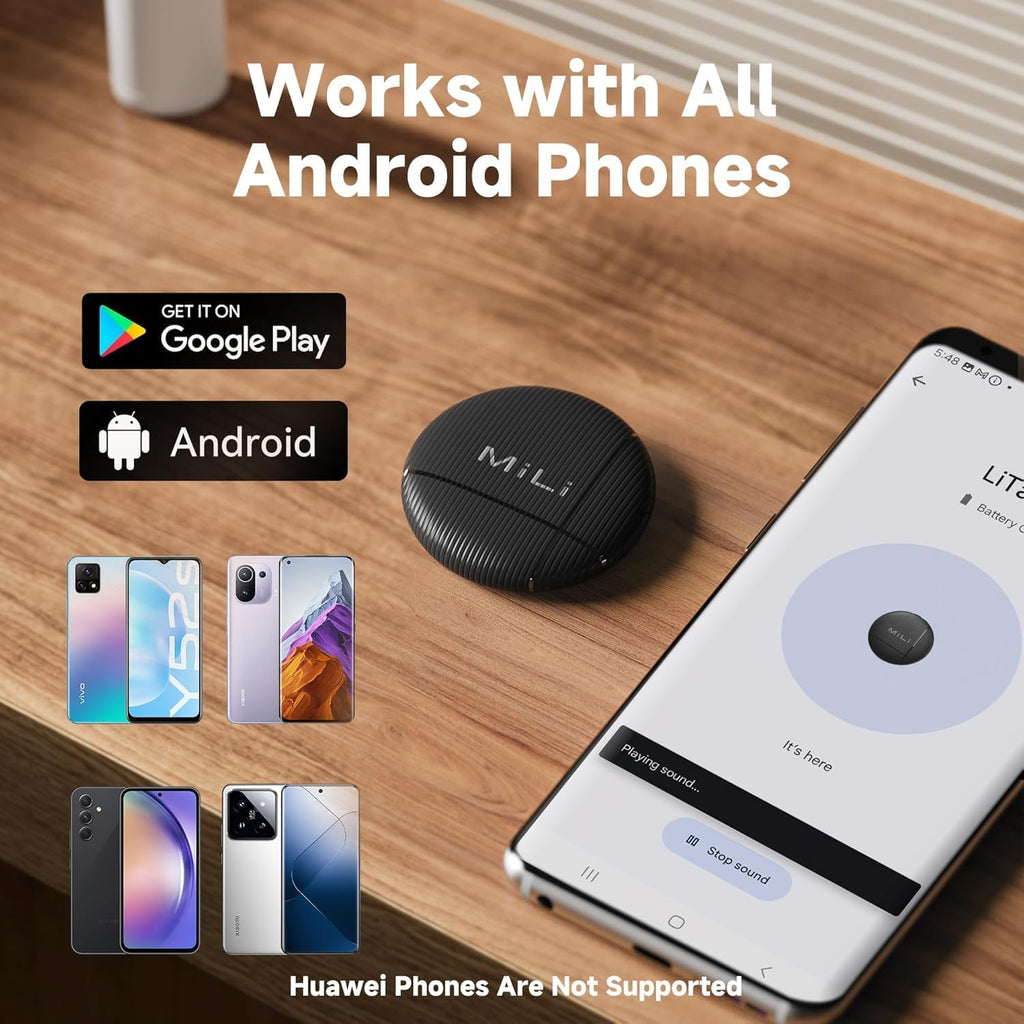 LiTag - Bluetooth Tracking Tag for Android. Smart Tracker for Google Find My Device (Find Hub) App. Item Finder Locator for Keys, Luggage, Suitcase, Backpack, Purse (1 Pack)