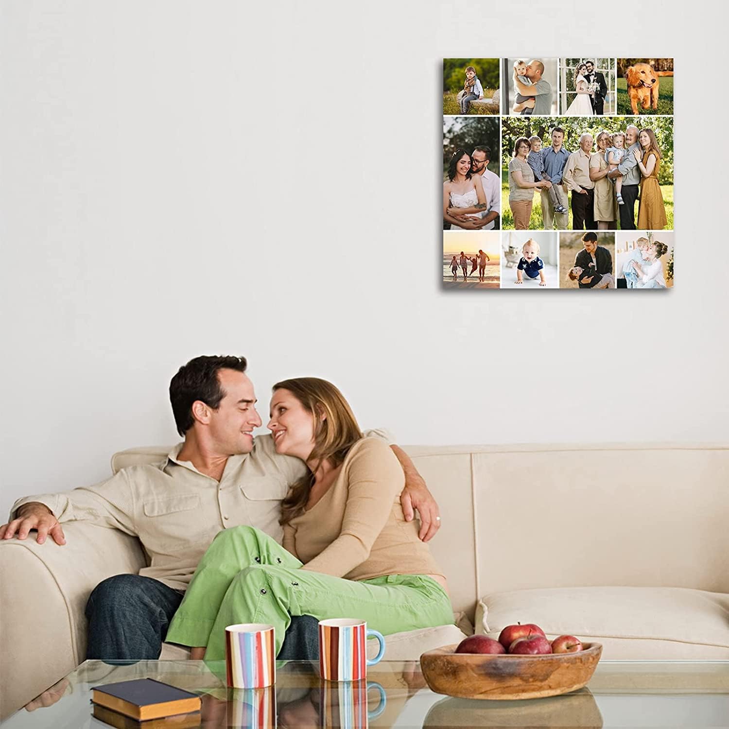 LZIMU 10 Picture Collage Canvas Prints Personalized Multi Photo Wall Art Custom Your Image to Canvas Customized Family Gifts Home Decor (Collage Photo-7, No frame)