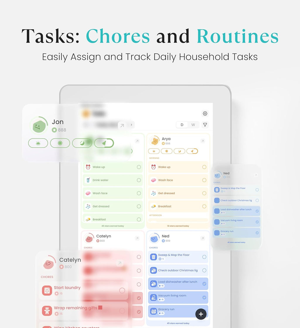 Cozyla Mate Digital Calendar+ 2: 15.6 Inch Wall Touch Screen Chore Chart Customizable Dashboard Smart Electronic Calendar for Family Schedules Meal Planner Support App Store with Stand White