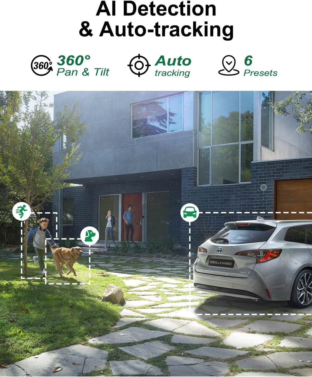 4K Security Camera System Wireless, Dual Lens 4MP+4MP 10X Zoom 2.4G/5G PTZ Cameras for Outdoor Home Security, Auto Tracking, 10” Monitor NVR Pre-Installed with 1TB HDD, 24/7 Record