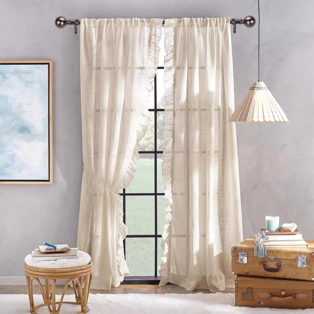 Nickel Curtain Rods for Windows 18 to 45 inches, 1 Inch Modern Metal Drapery Rods, Adjustable Heavy Duty Curtain Pole with Round Finials(18"-45"Antique Nickel)
