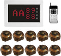 Restaurant Pager System Wireless Calling System with 1 Number Display and 10 Waterproof Call Buttons for Restaurant Bar Cafe Customer Service