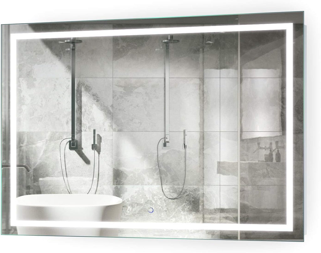 Krugg | Large 48 Inch X 36 Inch LED Bathroom Mirror | Lighted Vanity Mirror Includes Dimmer & Defogger | Wall Mount Vertical or Horizontal Installation