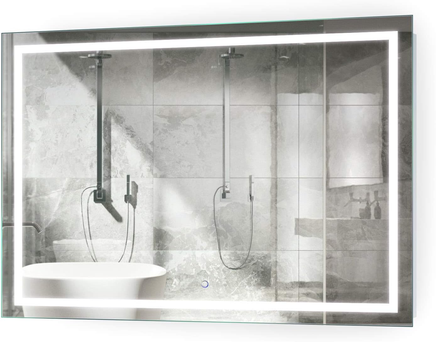 Krugg | Large 48 Inch X 36 Inch LED Bathroom Mirror | Lighted Vanity Mirror Includes Dimmer & Defogger | Wall Mount Vertical or Horizontal Installation
