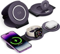 Hicober 3 in 1 Charging Station for Apple Multiple Devices, Foldable Travel Wireless Charger 18W for iPhone Air 17 16 15 14 13 Pro Max Plus &Apple Watch Series/Airpods Purple