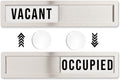 Stainless Steel Vacant/Occupied Privacy Sign for In Out Office Room Use, Vacant and Occupied Bathroom or Business Indicator Signs - All Metal Professional Design