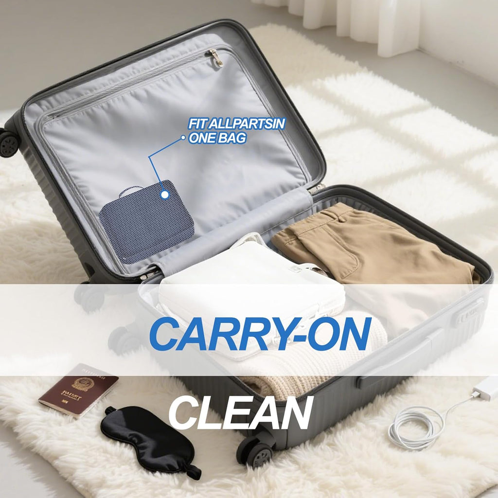 Upgraded Household Cleaner Kit with Large Supplies Storage Bag, Multi-Function Cleaner Machine for Tubes & Masks or Small Space, Completely Waterles, One-Step Starts | Easy, Efficient, Compatible