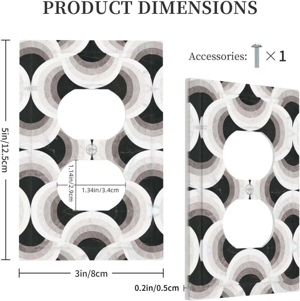 Abstract Art Marble Duplex Outlet Decorative Light Switch Covers Electrical Faceplate Switch Plates for Bathroom Kitchen Home