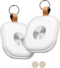 Bluetooth Tracker 2 Pack, Keys Finder and Item Locator for Keys, Bags Luggage, Suitcases and Wallet, Worldwide Tracking Tags, Works with Find My (iOS Only), White