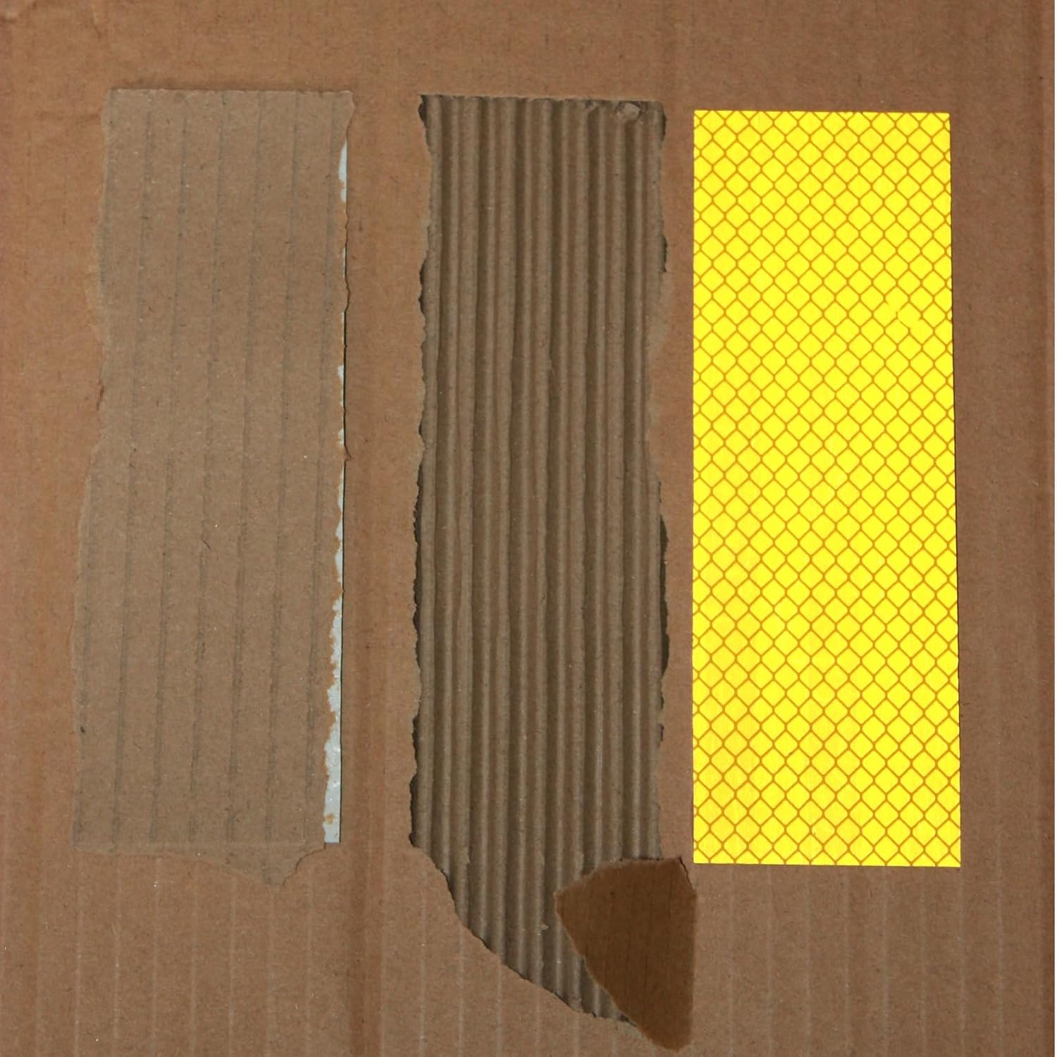 Non Fading Yellow Reflective Stickers 2 inch X 6 inch, Outdoor Waterproof High Visibility Warning Safety Adhesive Reflector Tape (50 Pcs)