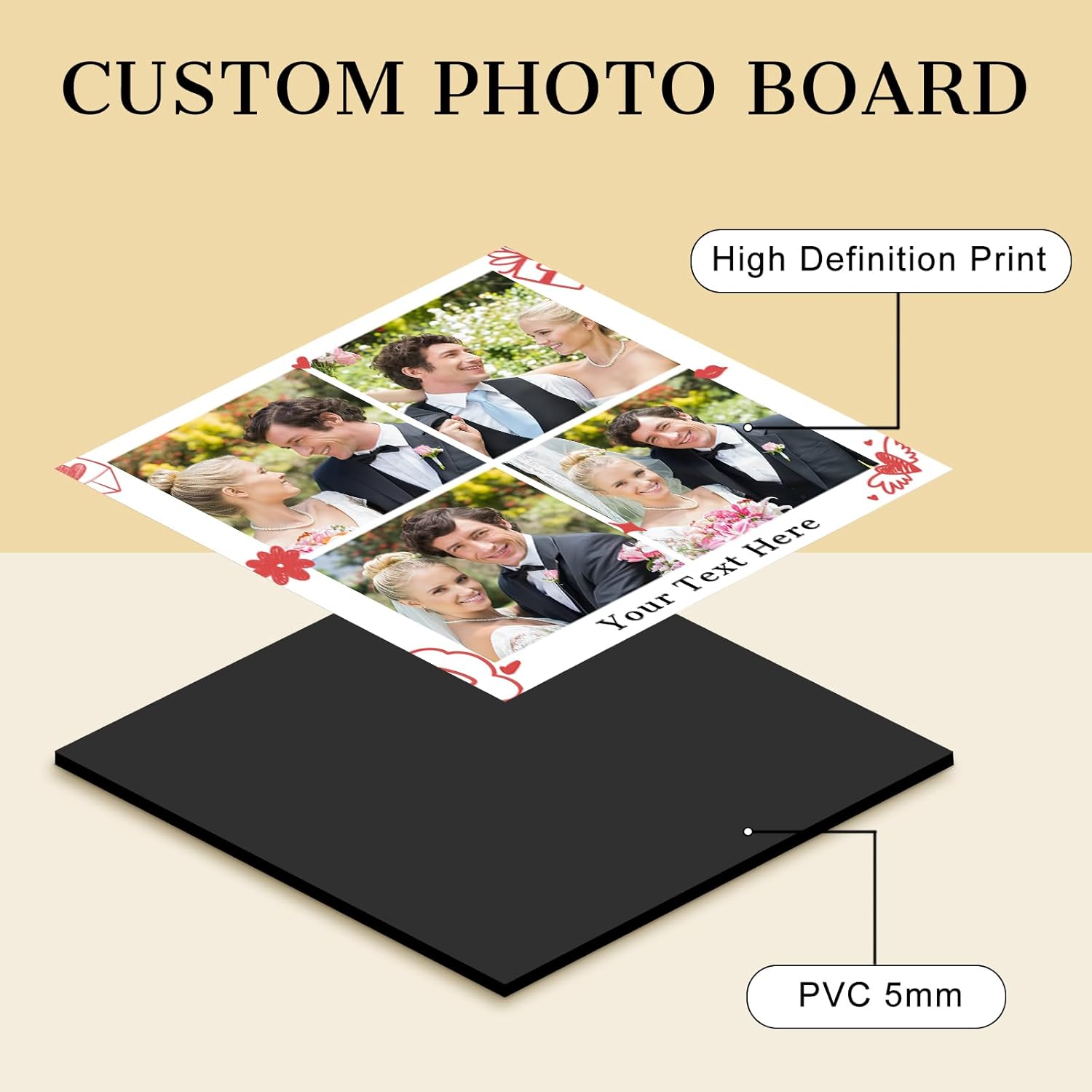 Custom Photo Frame with Stand, Personalized Picture Display, MDF and Wood Construction, Desktop Decor, Multiple Designs, Customizable Gift for Family and Friends
