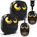HTZSAFE Caregiver Pager Wireless Call Button 500+ Feet, SOS Alert Nurse Calling Elderly Fall Help System for Patient/Disabled Monitoring at Home, IP55 Waterproof, 2 Transmitters + 2 Receivers, Black