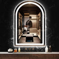 THEKLA 20 x 30 Inch LED Arched Mirror with Lights Memory 3 Color Adjustable Brightness Frontlight Arch Lighted Vanity Mirror for Bathroom Wall TableTop AntiFog 30" Bathroom Smart Arch Light up Mirrors