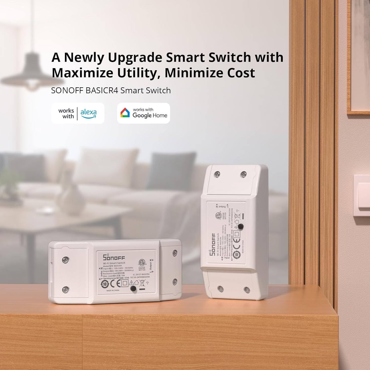 SONOFF BASICR4 Wi-Fi Smart Switch,DIY Module for Smart Home Automation Solution,Compatible with Alexa & Google Home Assistant,2 Pack