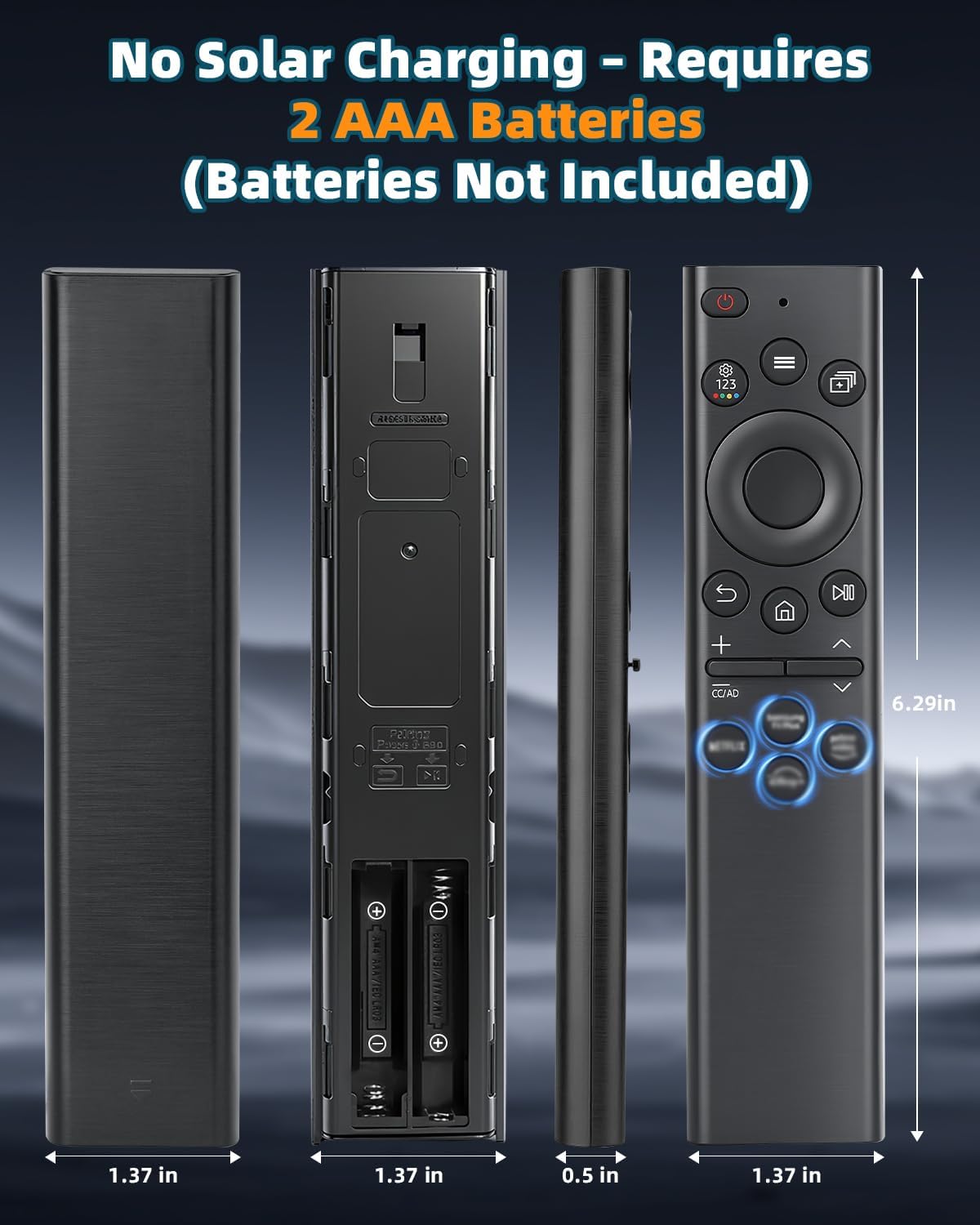 Replacement Remote Control for Samsung Smart TVs – Ready to Use, Universal Remote Compatible with Samsung Frame Curved QLED Crystal UHD TVs