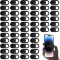 60 Pcs Webcam Cover Slide, Ultra Thin Laptop Webcam Covers, Strong Adhensive Computer Camera Covers Slide, Phone Camera Cover, Black ABS Material, Protect Privacy & Security